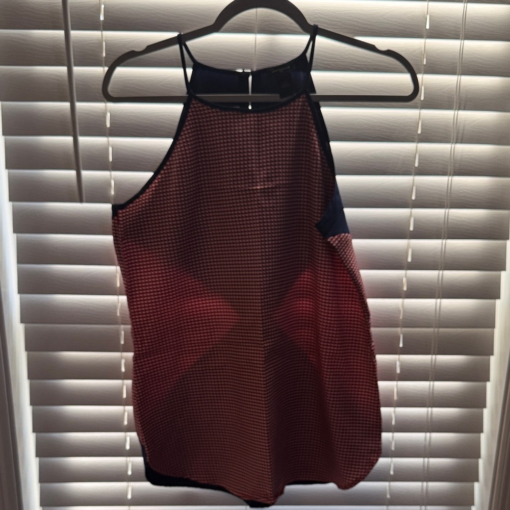 Ann Taylor Red and Navy Halter Blouse